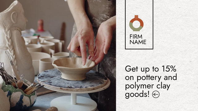 Pottery And Polymer Clay Handmade Goods Sale Offer Full HD video Tasarım Şablonu
