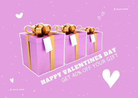 Offer Discounts on Valentine's Day Gifts Card Design Template