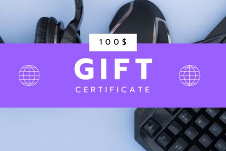Gaming Gear Offer Gift Certificate Design Template