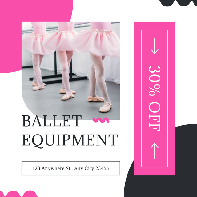 Designvorlage Ad of Discount on Ballet Equipment für Instagram