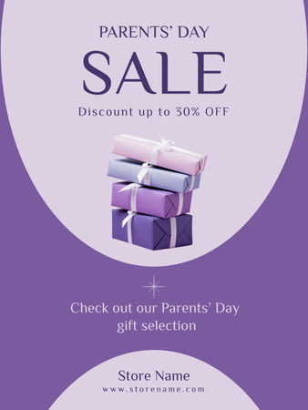 Plantilla de diseño de Anuncio de venta del día de los padres con regalos Poster US 