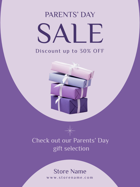Parent's Day Sale Announcement with Gifts Poster US Tasarım Şablonu