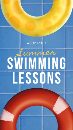 Designvorlage Swimming Lessons Ad für Instagram Video Story