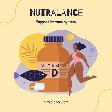 Nutritional Supplements Offer Instagram AD Design Template