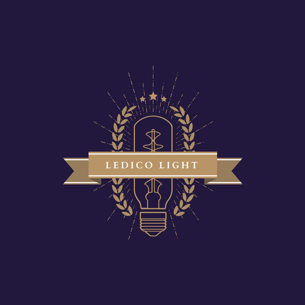 Light Bulb Icon in Brown Logo Πρότυπο σχεδίασης