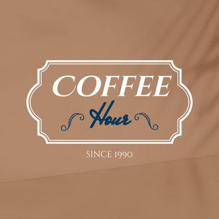 Coffee Shop Emblem In Brown Promotion Logo 1080x1080pxデザインテンプレート