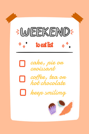 Cute List of Food For Weekend Pinterest – шаблон для дизайна