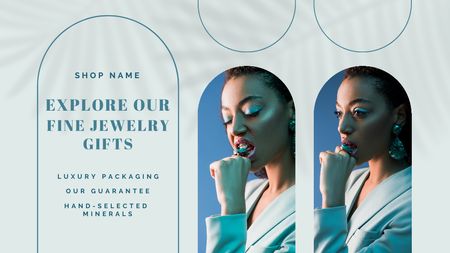 Stylish Woman in Trendy Jewelry Title Design Template