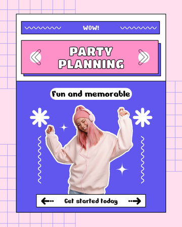 Planning Memorable Fun Parties for Young People Instagram Post Vertical Design Template