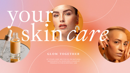 Skincare Ad on Gradient Full HD video Design Template