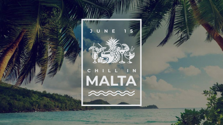 inspiração de festa de verão palmeiras por mar FB event cover Modelo de Design