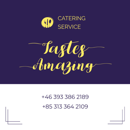 Catering Food Service Offer Square 65x65mm Design Template