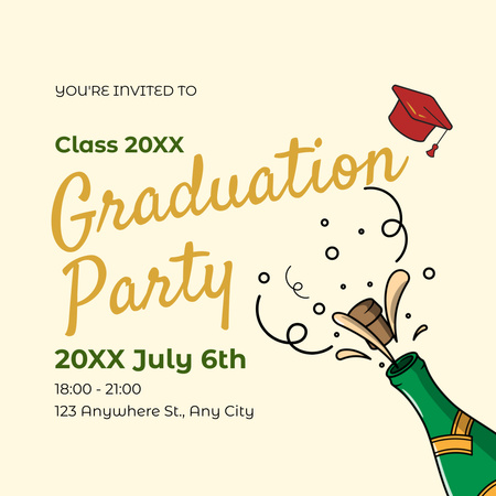 Platilla de diseño Invitation to Marvelous Graduation Party Instagram