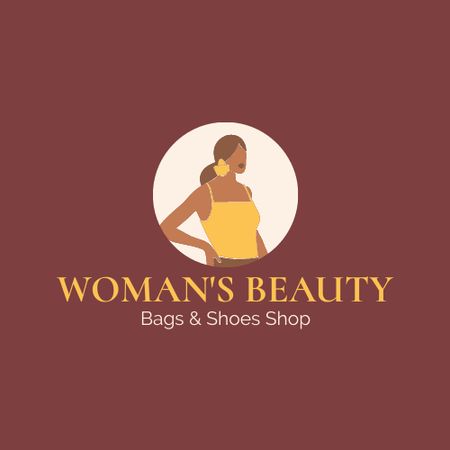 Fashion Store Ad with Stylish Woman Logo Modelo de Design