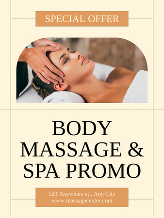 Special Offer for Body Massage Poster US Design Template