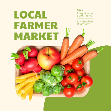 Modèle de visuel Le marché fermier local propose de délicieux légumes - Instagram
