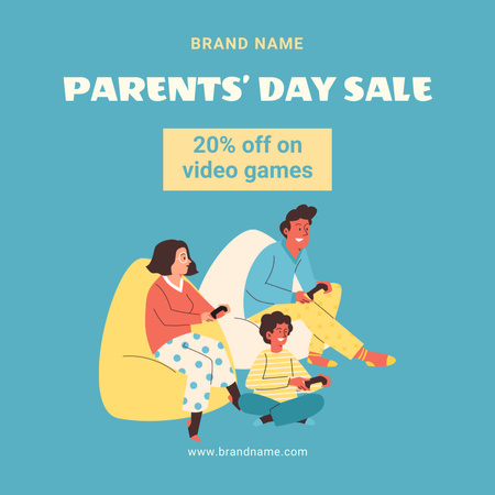 Parents’ Day Sale Template With Illustration Instagram Design Template