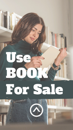 Book Sale Announcement with Attractive Woman Instagram Story Design Template