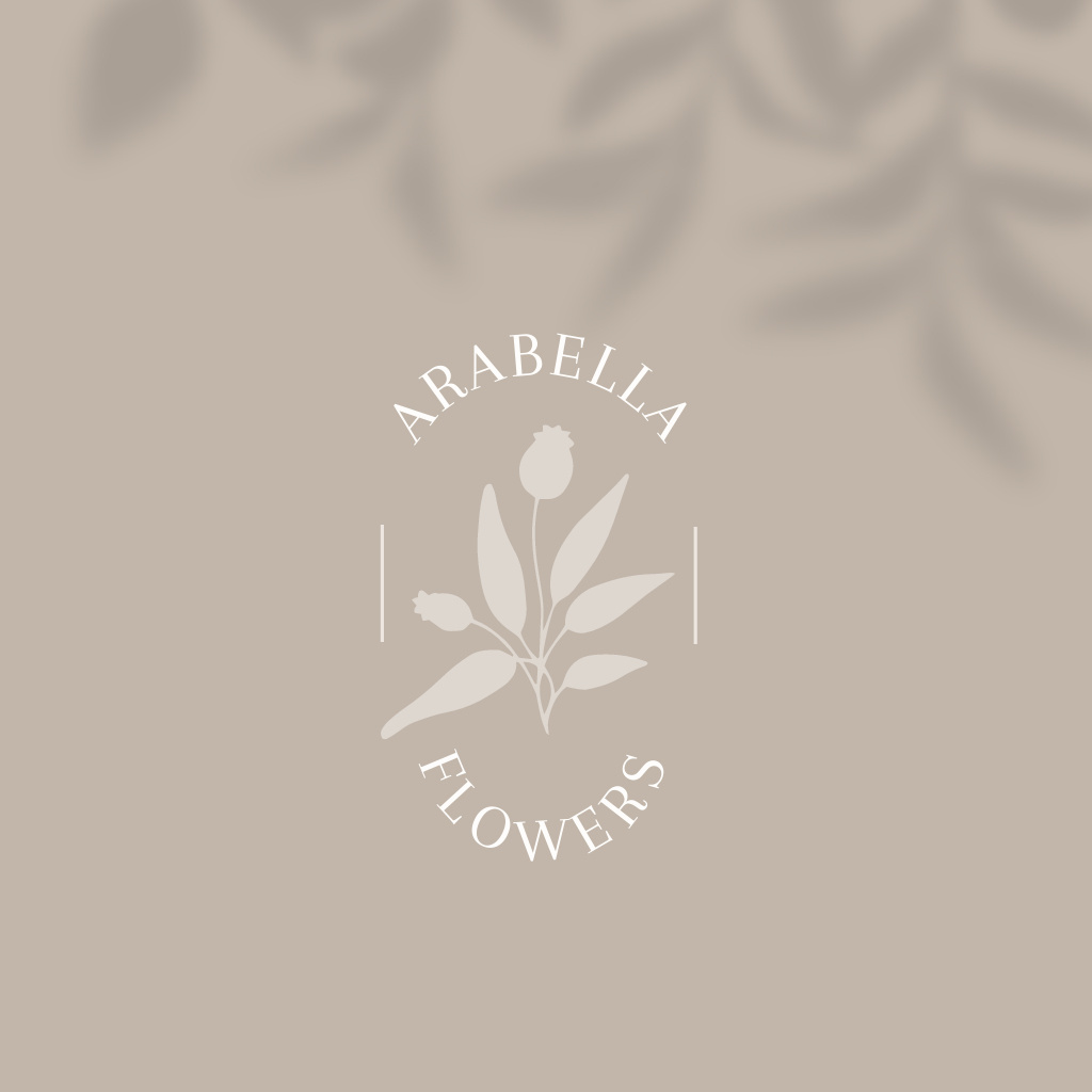 Emblem of Flower Shop with Flower Logo Design Template