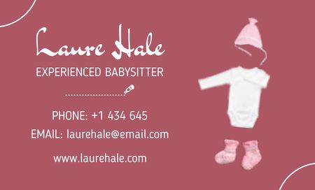 Experienced Babysitting Services Offer Business Card 91x55mm Design Template