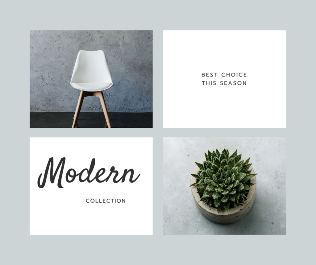 Modèle de visuel Furniture Store ad with Chair and plant - Facebook