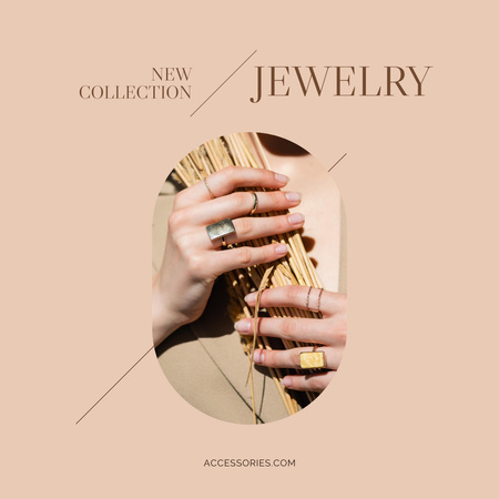 Luxury Rings for Jewelry Ad Instagram Design Template