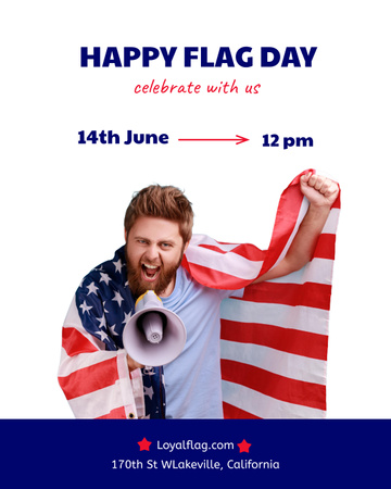 Flag Day Celebration Announcement Poster 16x20in tervezősablon