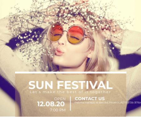 Ontwerpsjabloon van Medium Rectangle van Sun festival advertisement banner
