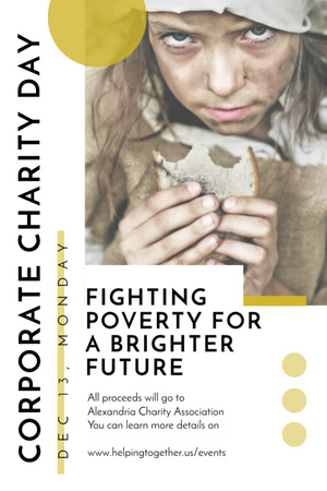 Poverty quote with child on Corporate Charity Day Flyer 4x6in Design Template