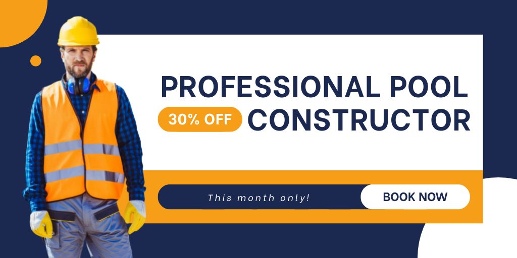 Discount for Professional Pool Installation Services Twitter – шаблон для дизайна