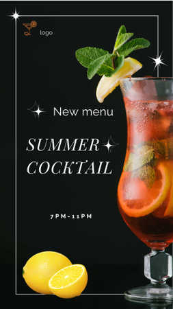 Designvorlage Sommerkarte mit Cocktails für Instagram Story