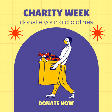 Modèle de visuel Annonce de la semaine caritative - Instagram