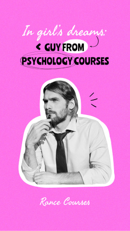 Funny Joke about Guy from Psychology Courses Instagram Story Design Template
