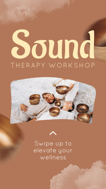 Top-notch Sound Therapy Workshop Announcement Instagram Video Story Modelo de Design