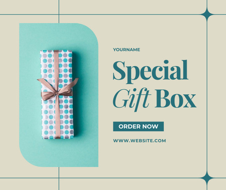 Special Gift Box Ordering Blue Facebook – шаблон для дизайну