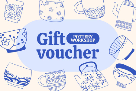 Gift Voucher Offer to Pottery Workshop Gift Certificate Design Template