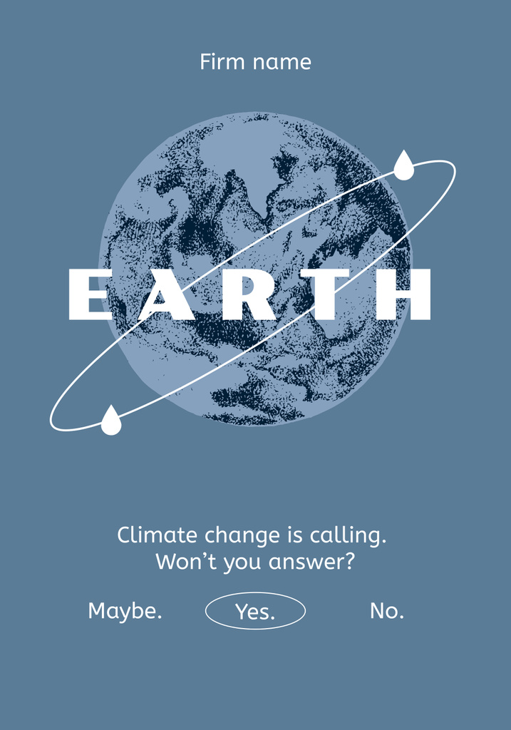 Climate Change Awareness Poster 28x40in Design Template