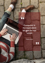 Motivational Quote With Man with Laptop