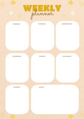 Personal Planner with Illustration of Little Stars Schedule Planner Design Template