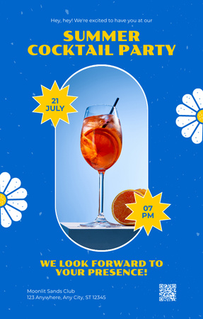Макет рекламы летней коктейльной вечеринки с фото Invitation 4.6x7.2in – шаблон для дизайна