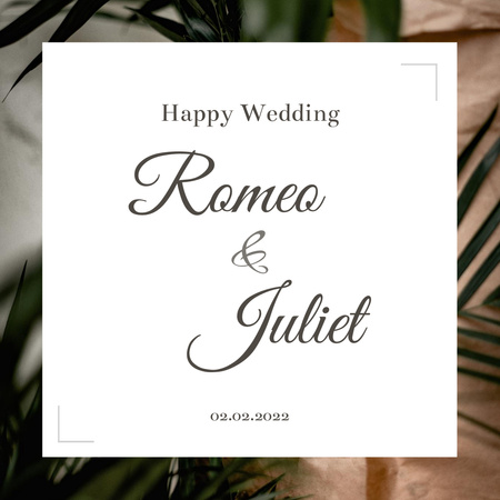 Simple Wedding Invitation Instagram tervezősablon