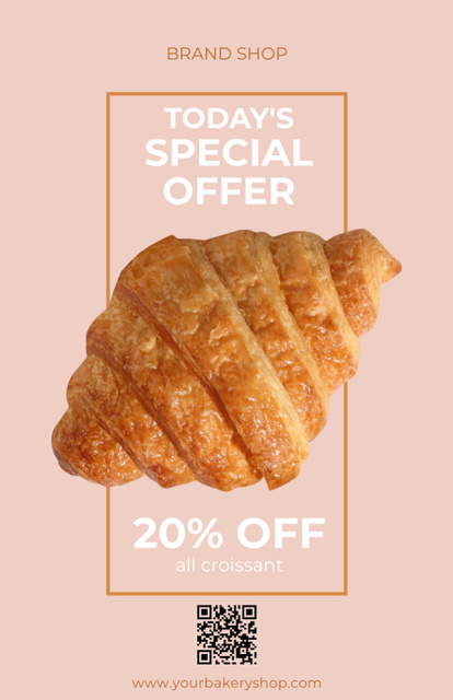 Special Offer of Croissants Recipe Card Tasarım Şablonu