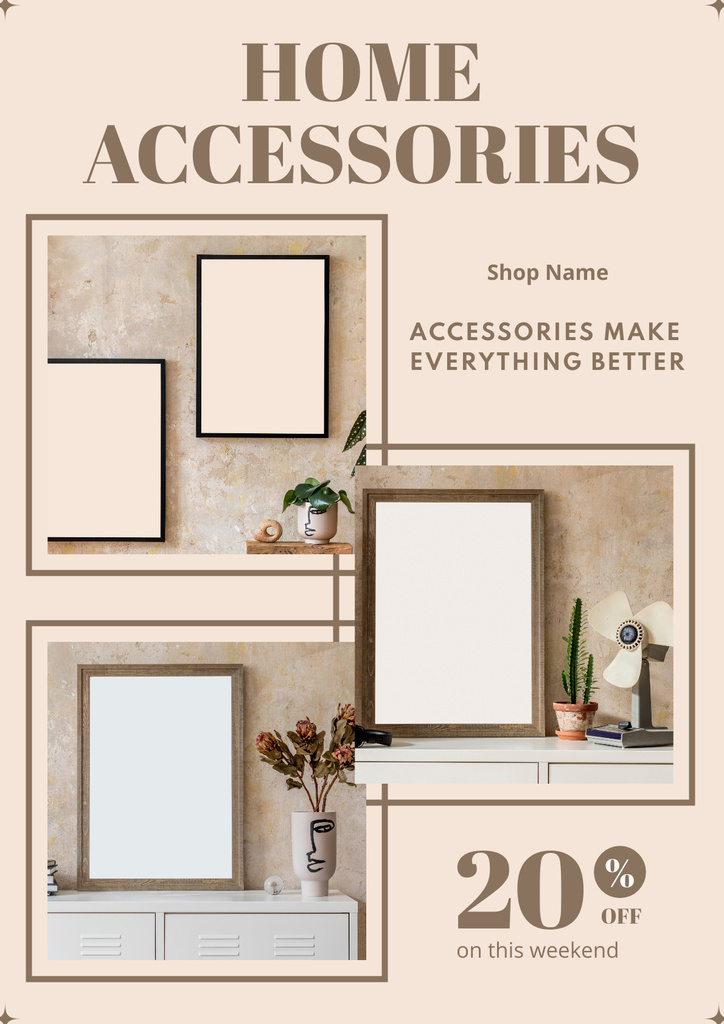 Home Accessories Collage Offer Poster Design Template