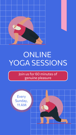 Modèle de visuel Annonce des cours de yoga en ligne adaptés aux aînés - Instagram Video Story