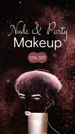 Designvorlage Nude- und Party-Make-up-Services mit Rabatt für TikTok Video