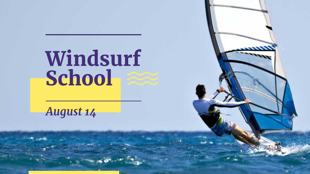 Ontwerpsjabloon van FB event cover van Windsurf School Courses Offer