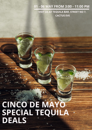 Platilla de diseño Cinco de Mayo Special Tequila Offer Poster