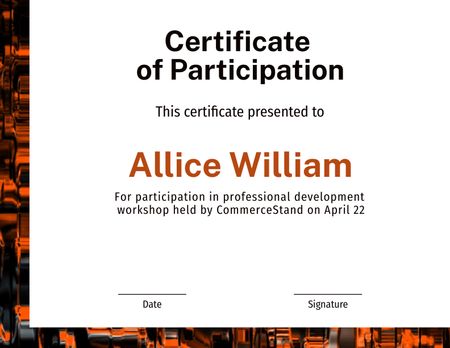Employee Participation Certificate on professional development Certificate – шаблон для дизайна