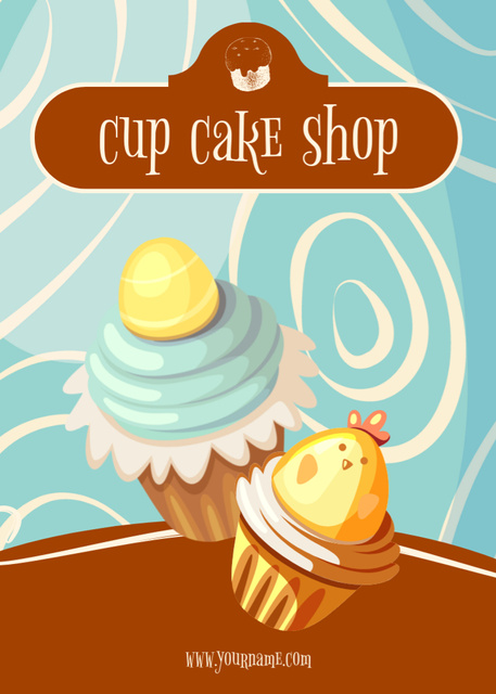 Ontwerpsjabloon van Flayer van Cupcake Shop Ad