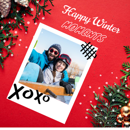 Happy Winter Holidays Greeting Instagram Design Template